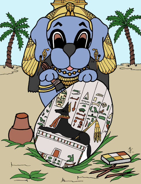 Dreamee Dog was very busy studying about the ancient Egyptians and their art. It was fun!